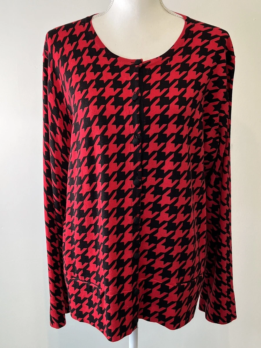 Pull Liz Claiborne Bordeaux Rouge - Taille M - Manches Cloche Nouées