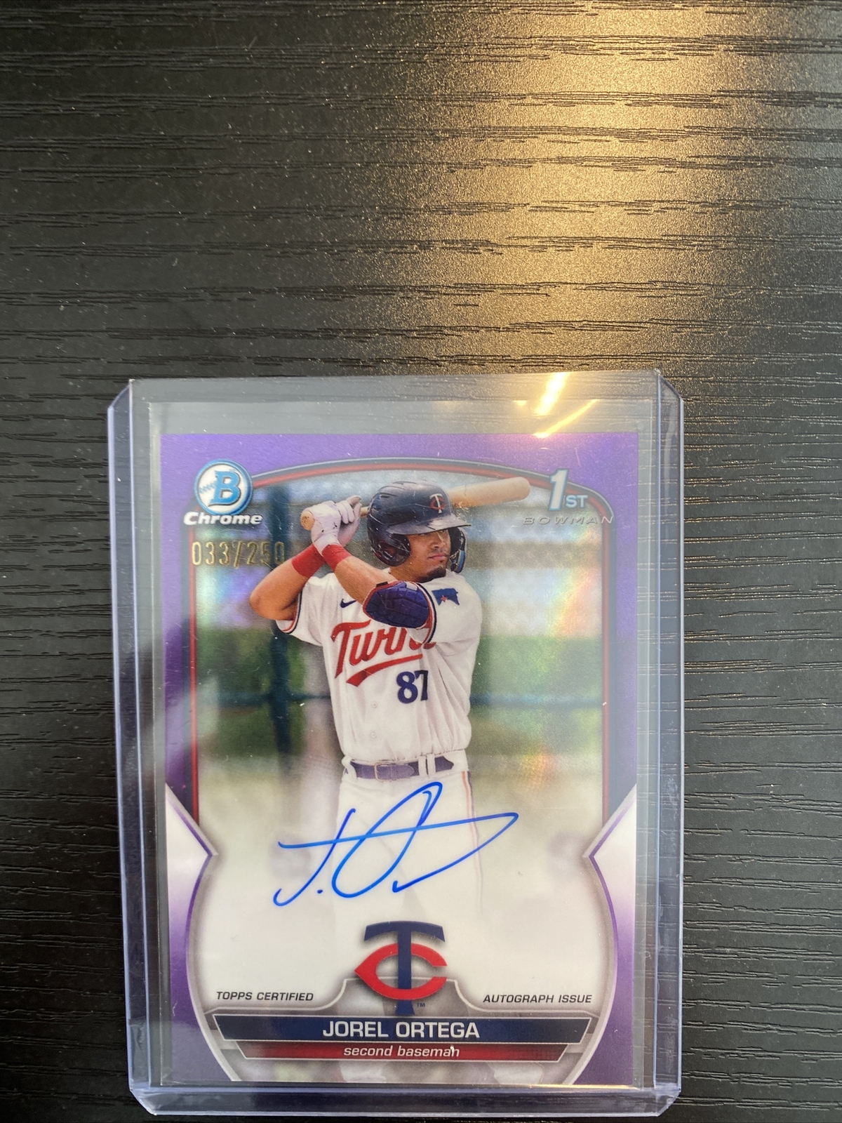 2023 Bowman Chrome Jorel Ortega Purple Refractor 1st Auto #/250 Twins 💎🔥