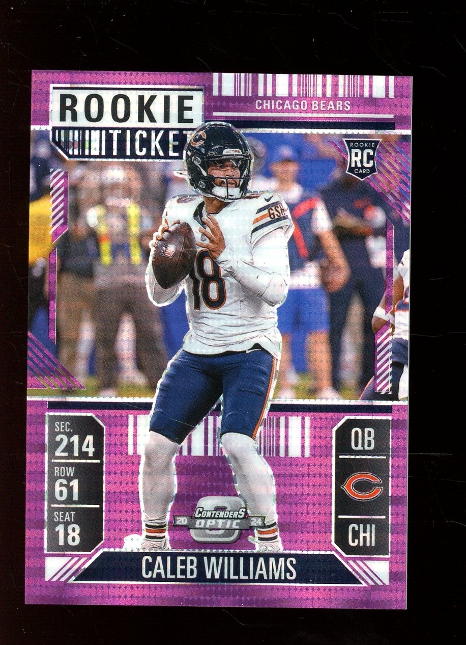 2024 Contenders Optic Purple Pulsar Rookie Ticket #68 Caleb Williams RC 20/37