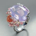 GEM A+ 25 ct+ Natural Lavender Quartz Ring 925 Sterling Silver Size 8.5 /R479088
