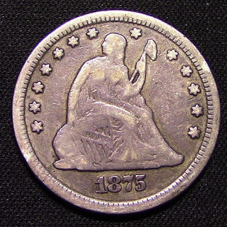 1875 P Seated Liberty Quarter