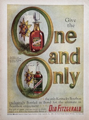 1960 Old Fitzgerald Original Vintage Advertisement Kentucky Bourbon Whisky Ad