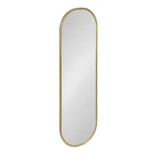 Kate and Laurel Caskill Mid-Century Oval Mirror, 16" x 48", Gold, Capsule