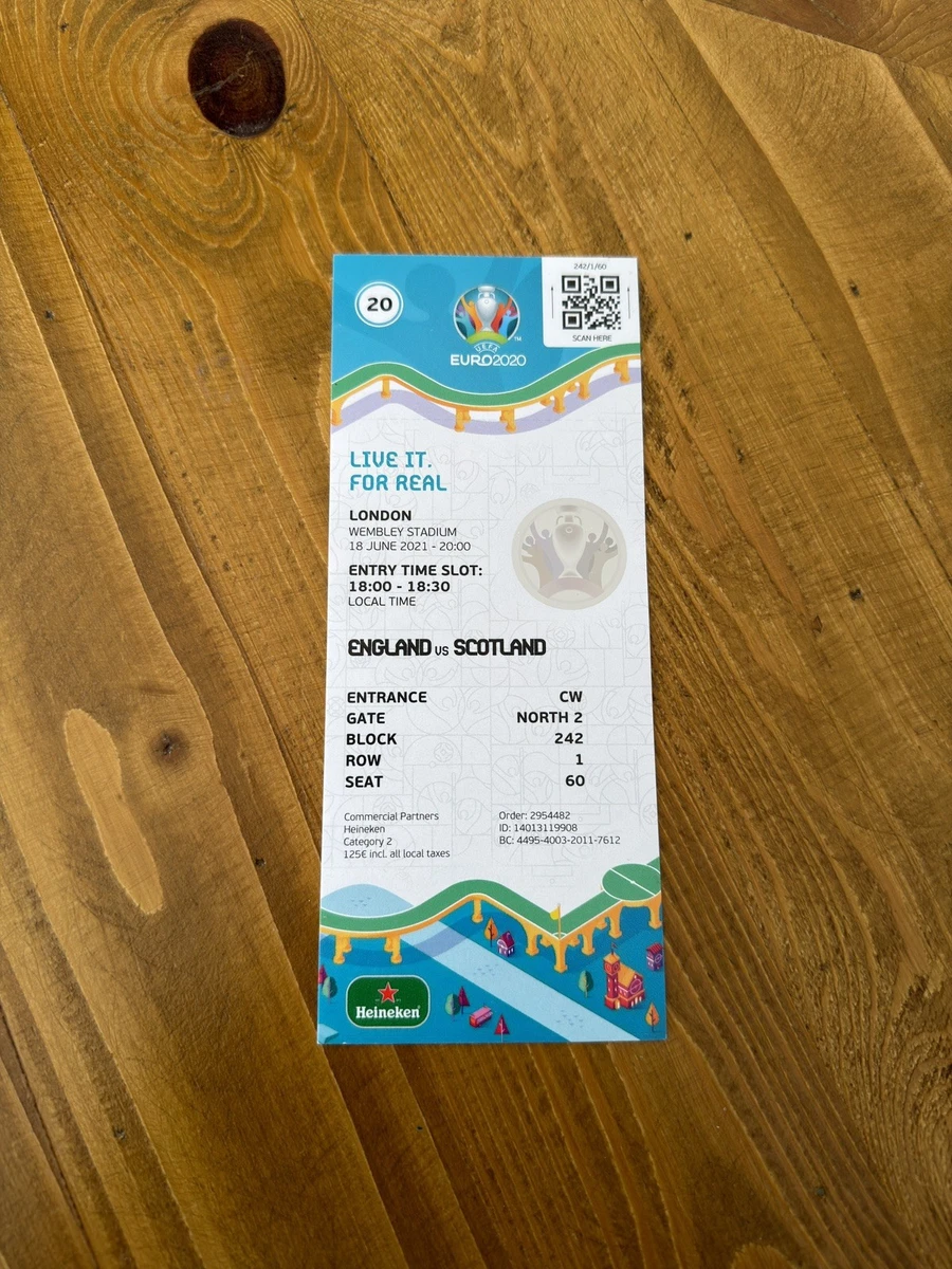 Billet Souvenir VIP Euro 2020 – Italie Vs Angleterre (Finale) Rare