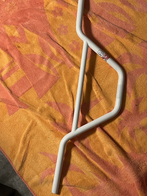 S&M BMX BIG BRUISER BARS HANDLEBAR WHITE 4130 CHROMOLY 7" RISE NEW Fit sE gT dK