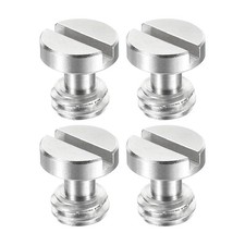 4Pcs 3/8"-16 Thread 13mm Length Camera Fixing Screw Flat Slot Tripod Screws