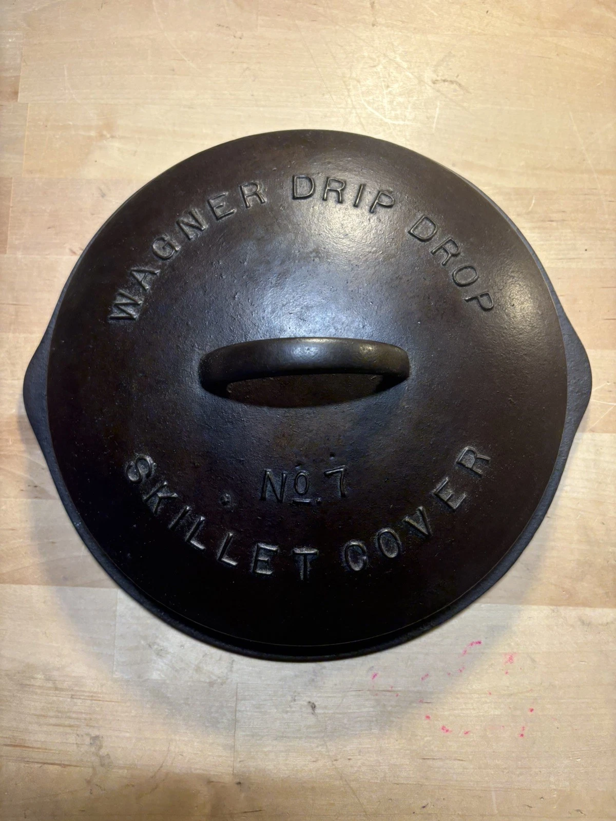 Wagner Ware Cast Iron #7 Skillet Lid Drip Drop Cover #1067 Restored