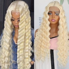 Deep Wave Lace Front Curly Wigs for Women Girls Daily Party Wear Heat Resistant