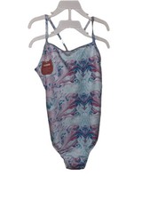 girls wavy print racerback swimsuit one piece size 10