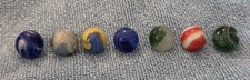 Lot of 7 Very Old Marbles 5/8 " to 3/4" All The Marbles Have Some Damage