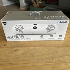 NEW iHip wireless bluetooth speaker JAMBAR 30' range White usbcharging AUX CABLE