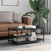 Couchtisch Schwarz Eichen-Optik 90 X 49 X 40 Cm Holzwerkstoff