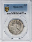 1916 Walking Liberty Half 50c AU58 Secure PCGS 950893-4