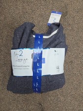 New Live 2 Lounge 3 Pc Textured Lounge Set Womens Large L Navy Blue Cardigan
