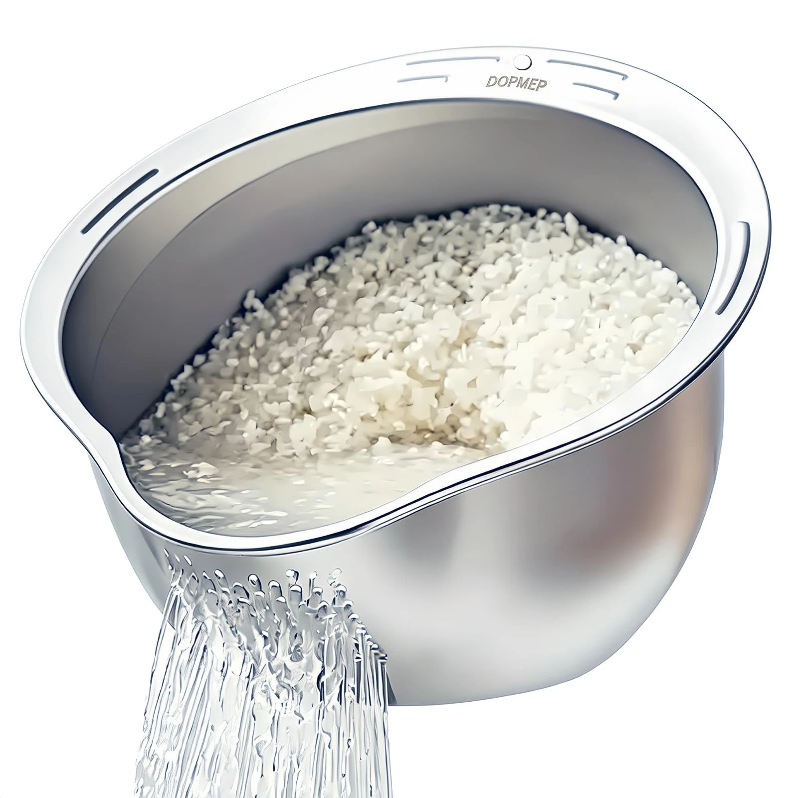 Rice Washer Strainer Bowl, Stainless Steel Colander with Side Drainers - Idea...