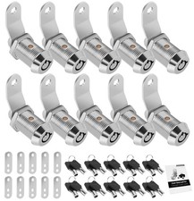 10 Pack Cabinet Lock with Keys, RV Storage Locks, 7/8  Tubular Cam Lock Ke
