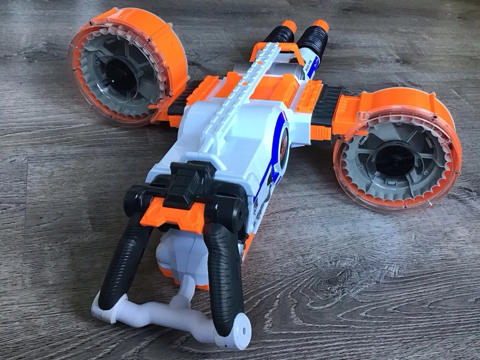 NERF N Strike Elite Rhino-Fire Blaster Completo con Revistas y Trípode FUNCIONA Foto 3 de 4