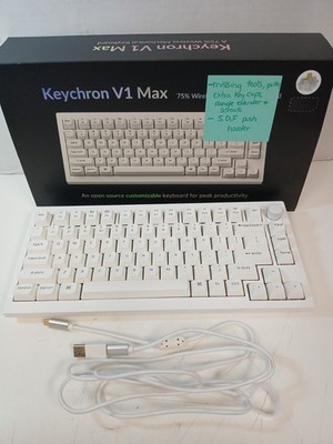 Keychron V1 Max Wireless 75% RGB Mechanical Keyboard With Banana Switches *READ*