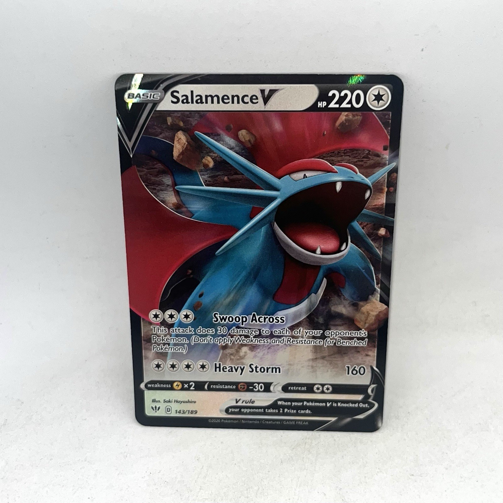 Salamence V 143/189 Swsh03: Darkness Ablaze Holo Pokemon TCG