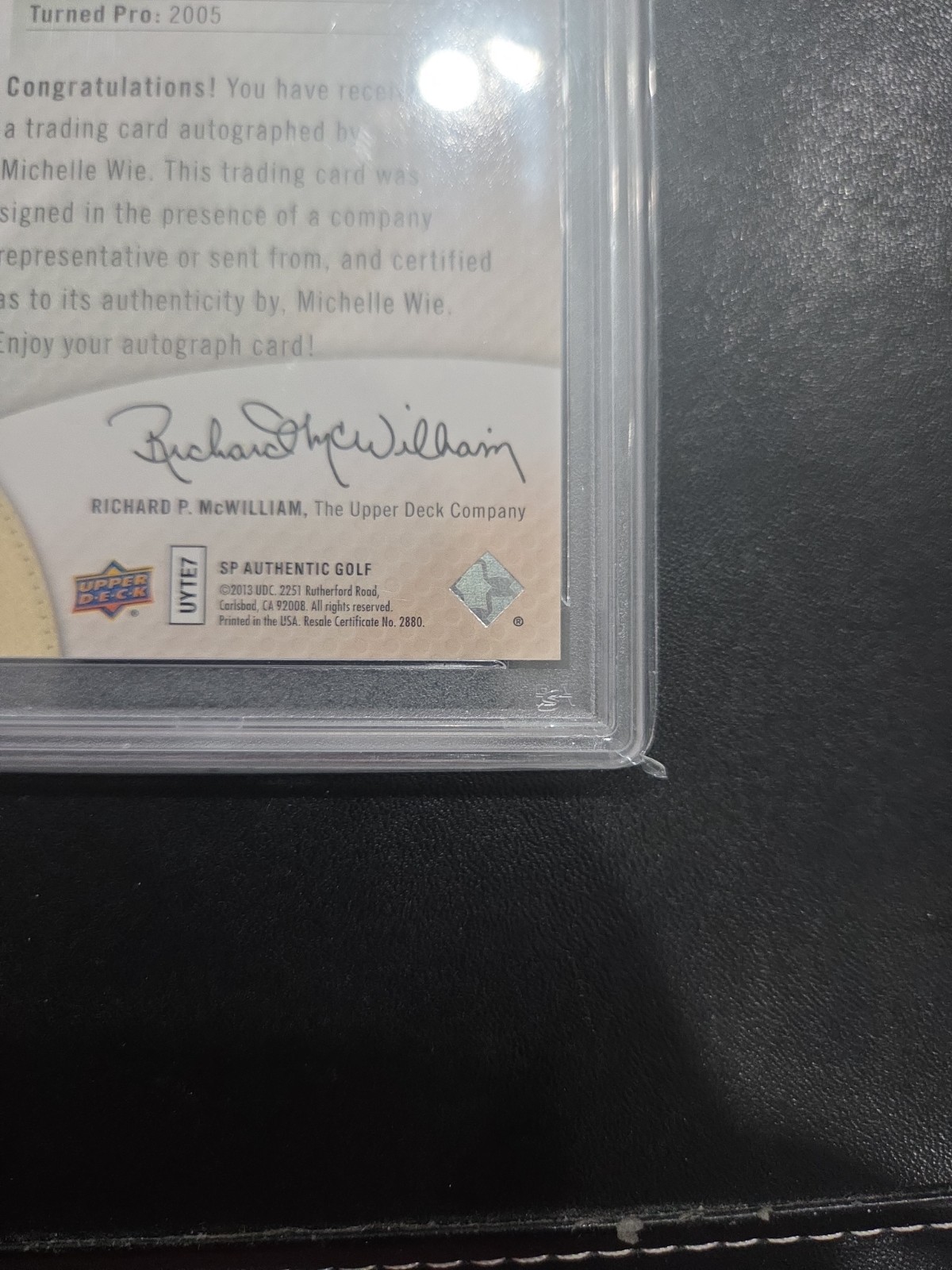 2014 SP Authentic #111 Michelle Wie  Rookie Auto PSA 9 view 6