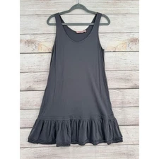 Juicy Couture Dress Womens Medium Gray Ruffle Hem Tank Modal Cotton Casual Layer