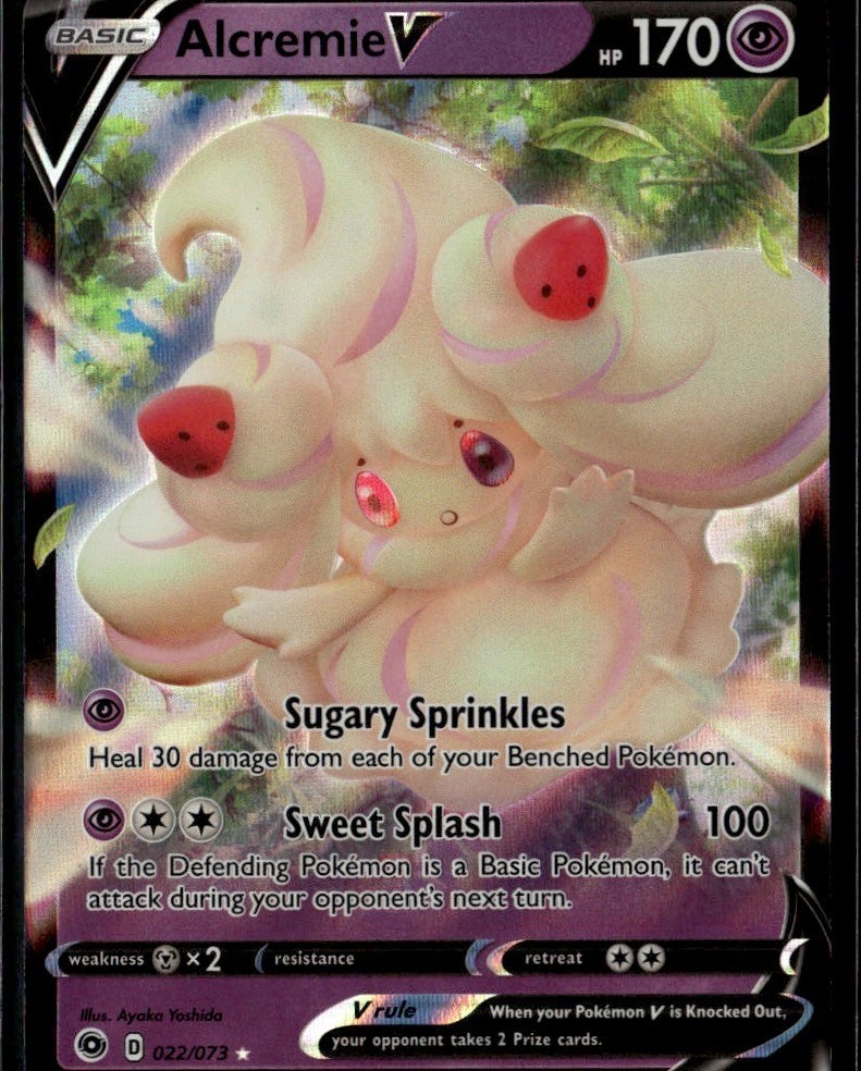 Alcremie V Ultra Rare Champion's Path 22/73 Psychic Holo Pokemon Card