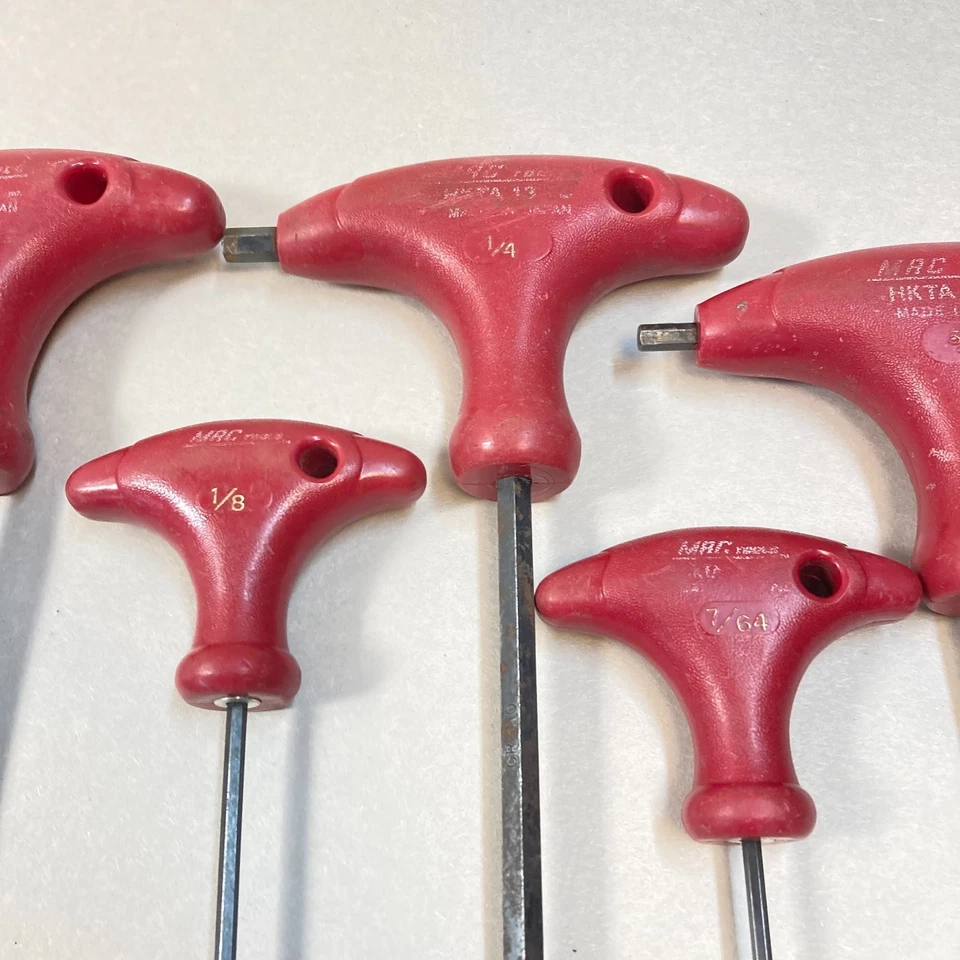 Mac Tools 9 piezas rojo mango en T llave hexagonal serie HKTA 3/8" - 3/32" EE. UU. Foto 4 de 4