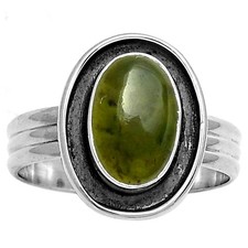 Natural Chrome Chalcedony 925 Sterling Silver Ring s.8 Jewelry R-1468