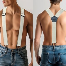 Heavy Duty 4 Clip Suspenders, Elastic Adjustable, Tactical Design for Industrial