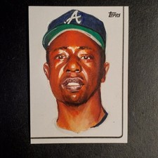 💎 1/1 HANK AARON Sketch Card 2019 Topps RARE MLB Braves Art Hassewer 🔥