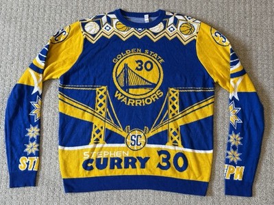 Golden State Warriors Men's XXL 2XL Ugly Christmas Sweater Steph Curry NBA