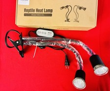 Double-Head Reptile Heating Lamp, UVA/B Turtle Warming Lamp 2 Bulbs