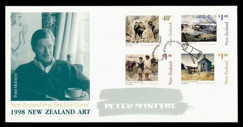 DR WHO 1998 NEW ZEALAND FDC MCINTYRE ART COMBO $1.80 M72249