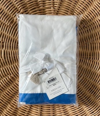 NEW Serena & Lily Border Frame Sateen Euro Pillow Sham-Capri Blue
