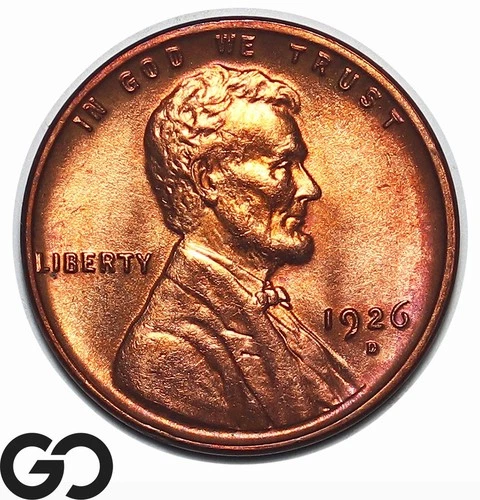 1926-D Lincoln Cent Wheat Penny Shocking Red, Premium Quality Superb Gem BU++ RD