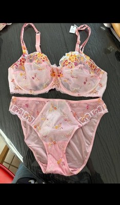 Lise Charmel Dessous Set Oberteil FR 95E Eur 80 Strümpfe FR 42 Eur 40 Us M