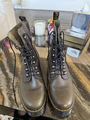 Dr. Martens Jadon Women 9, Men 8 , Leather Brown Platform Boots 31375201