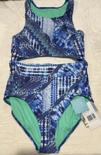 Microfibre Sunseeker Australia Size 8 Cut-outs One-Piece Swimsuit Sailor Blue