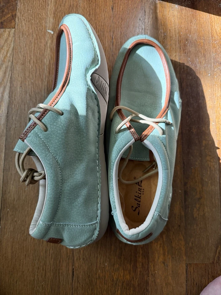 Zapatos mocasín de cuero Salkin verde como nuevos Foto 3 de 3