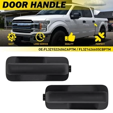Fit 2015-2020 Ford F-150 XLT Rear Exterior 2PCS Door Handles LH&RH Smooth Black