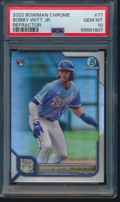 PSA 10 BOBBY WITT JR. 2022 Bowman Chrome REFRACTOR/499 Royals