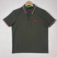 Hugo Boss Polo Shirt Men's Medium Green Moisture Manager Golf Performance