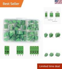 50PCS 2.54mm 0.1" Pitch PCB Mount Screw Terminal Block Connector, 2P 3P 4P Te...