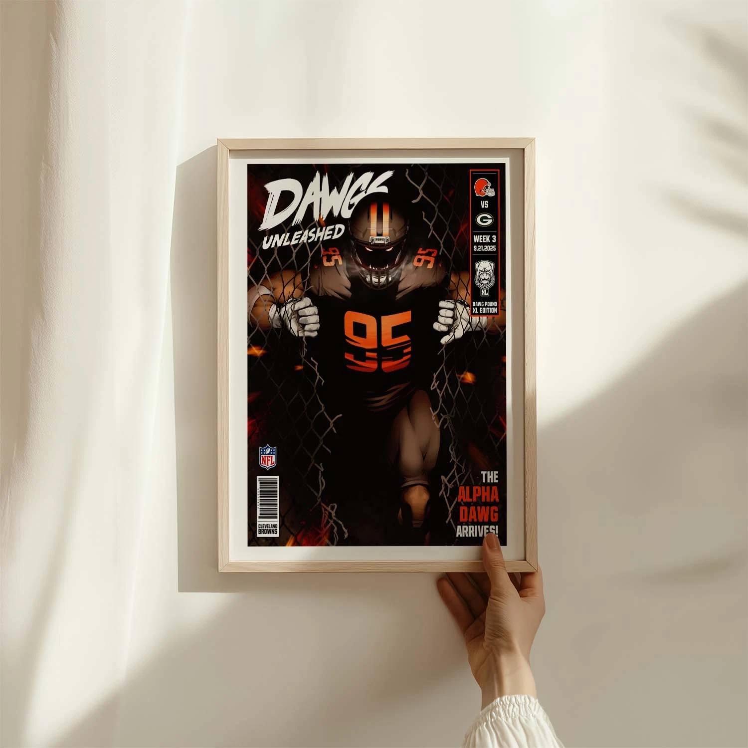 Cleveland Browns football Football Dawgs Unleashed #95 Poster Print Art Framed