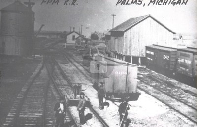 Railroad F.P.M. R.R., Palms MI Michigan RPPC Photo Postcard COPY