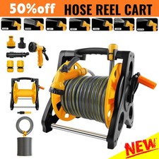 15-30M Reinforced Garden Hose Pipe Reel Set Hosepipe Spray Nozzle Tap Connector