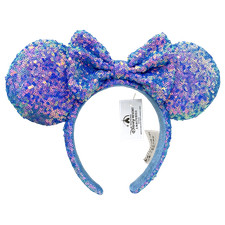Disney's Midnight Charm Blue Sparkling Mickey Mouse Ears Headband US Stock