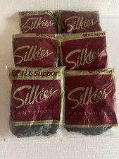 SILKIES PANTYHOSE TOTAL LEG CONTROL/ TLC NUDE MEDIUM LOT OF 6