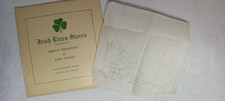 Irish Linen Stores Embroidered Linen Hankerchief 12" Square