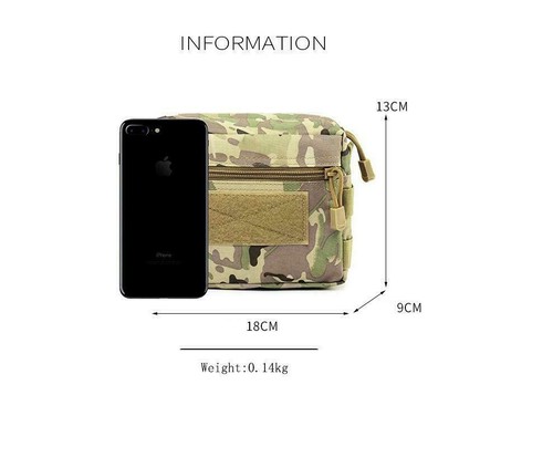 Tactical MOLLE Duty Gear Admin Pouch EDC Medical Utility Tools Waist Bag Holster - Foto 10 di 15